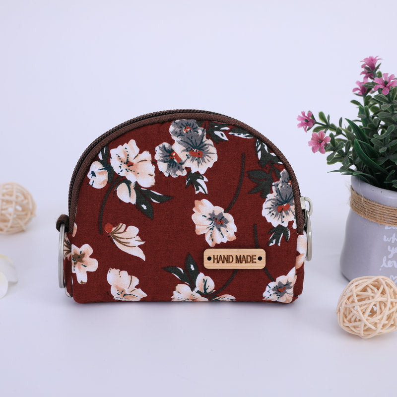 Shell Pastoral Style Flower Small Cloth Coin Purses