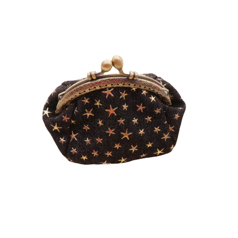 Finished Denim Fabric Five-pointed Star Creative Purses