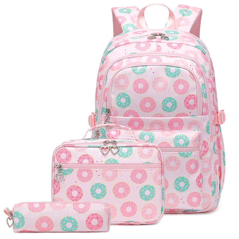 Children's Large Capacity Donut Printing Female Mother Elementary School Students' Schoolbags