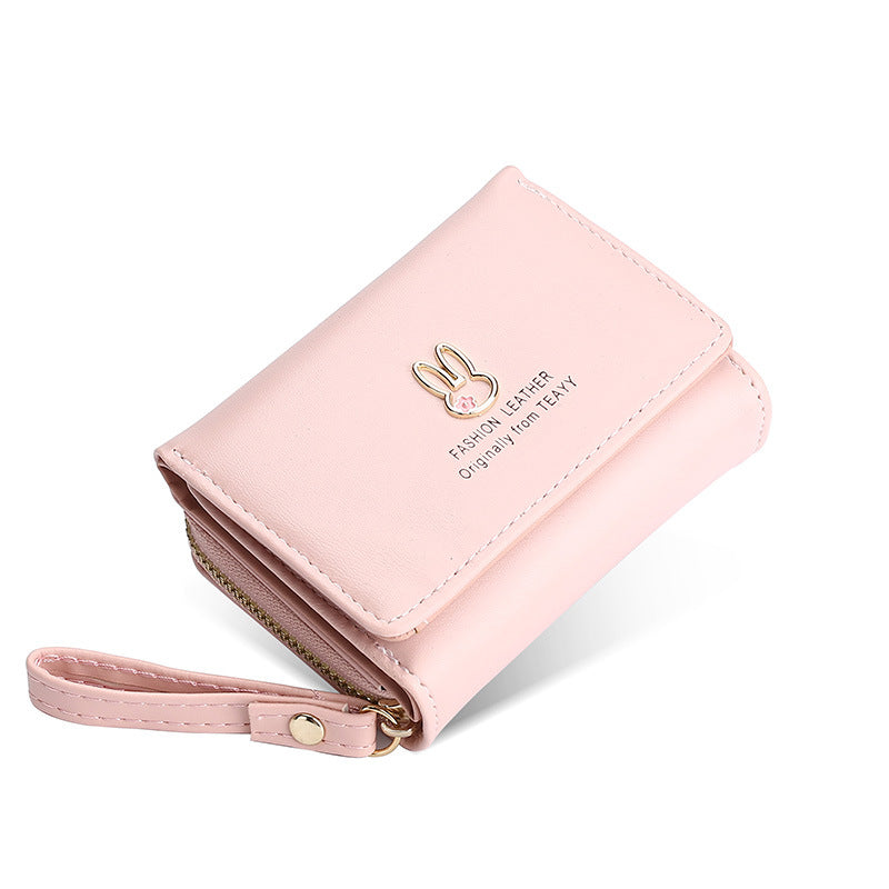 Women's Short Folding Multiple Slots Simple Fresh Ladies Wallets