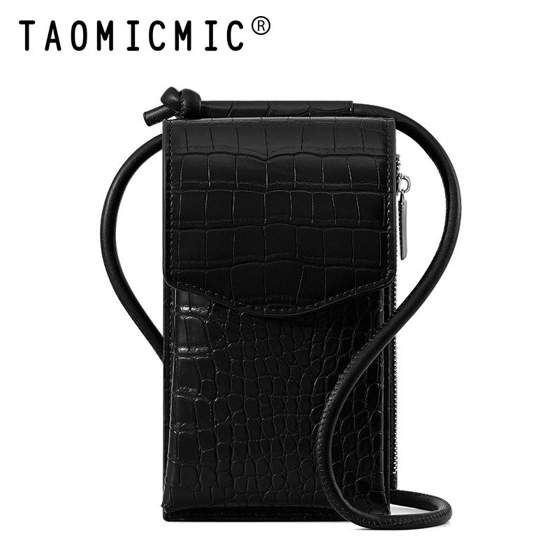 Women's Style Versatile Niche Stone Pattern Mobile Bags