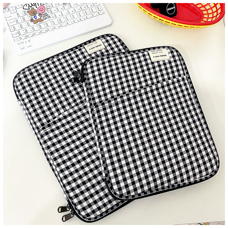 Attractive Stylish Plaid Pc Apple Sleeve Tablet Bags