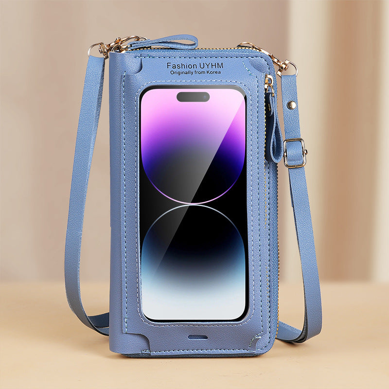 Women's Touch Screen Multifunctional Versatile Transparent Mini Phone Bags