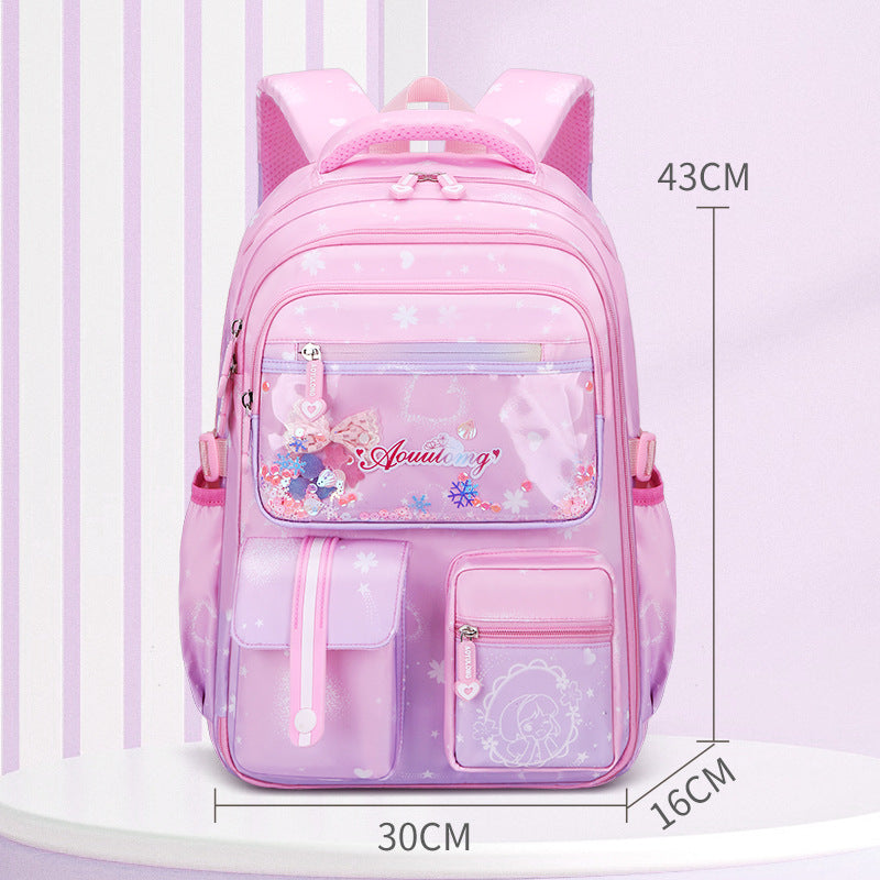 Casual Cartoon Grade Spine Protection Primary Elementary School Students' Schoolbags