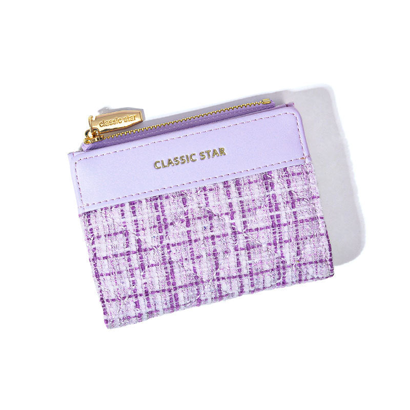 Classic Style Korean Lady Solid Color Ladies Wallets