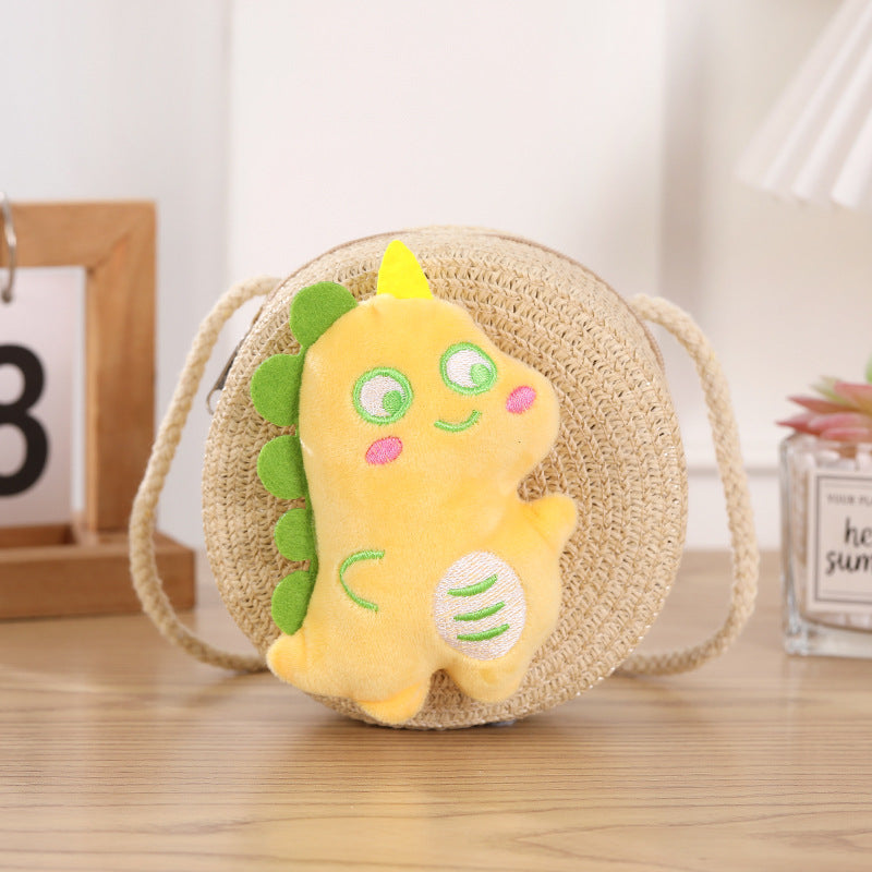 Children's Straw Woven Change Packet Cartoon Cute Children's Coin Purse