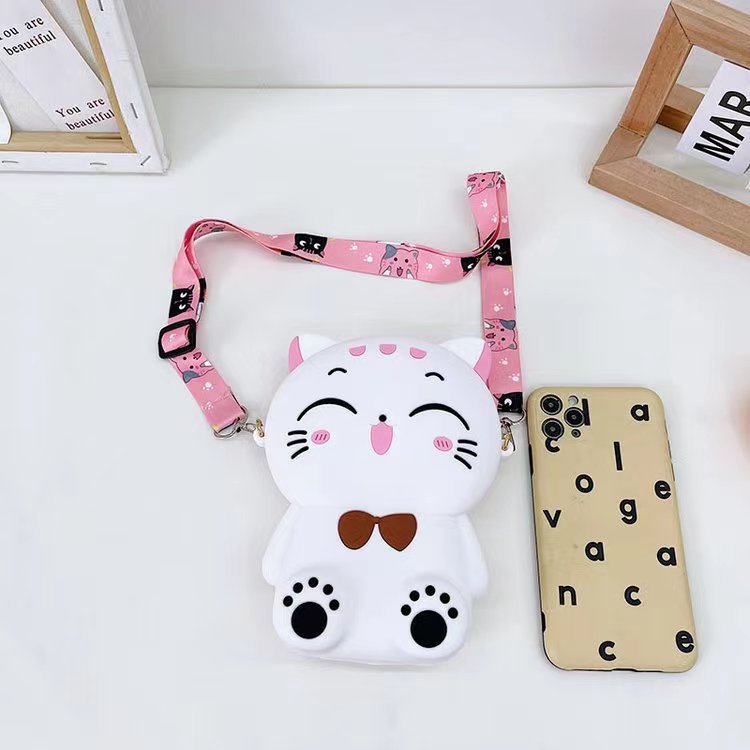 Large Mobile Silicone Cute Cat Cartoon Coin Purses