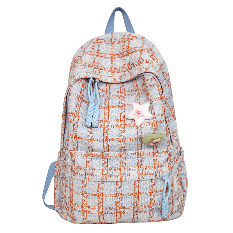 Plaid Female College Niche Design Good-looking Backpacks