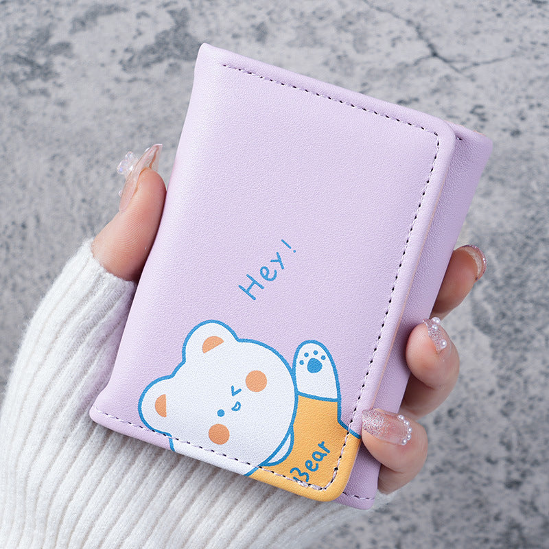 Women's Small Cute Three Short Folding Mini Ladies Wallets