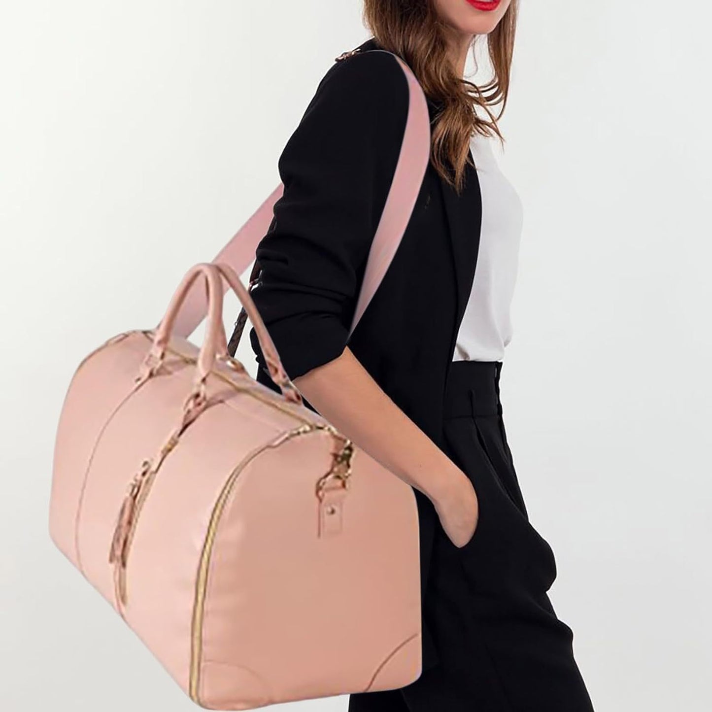 Grands sacs de voyage en cuir pour vêtements de cabine pratiques pour femmes