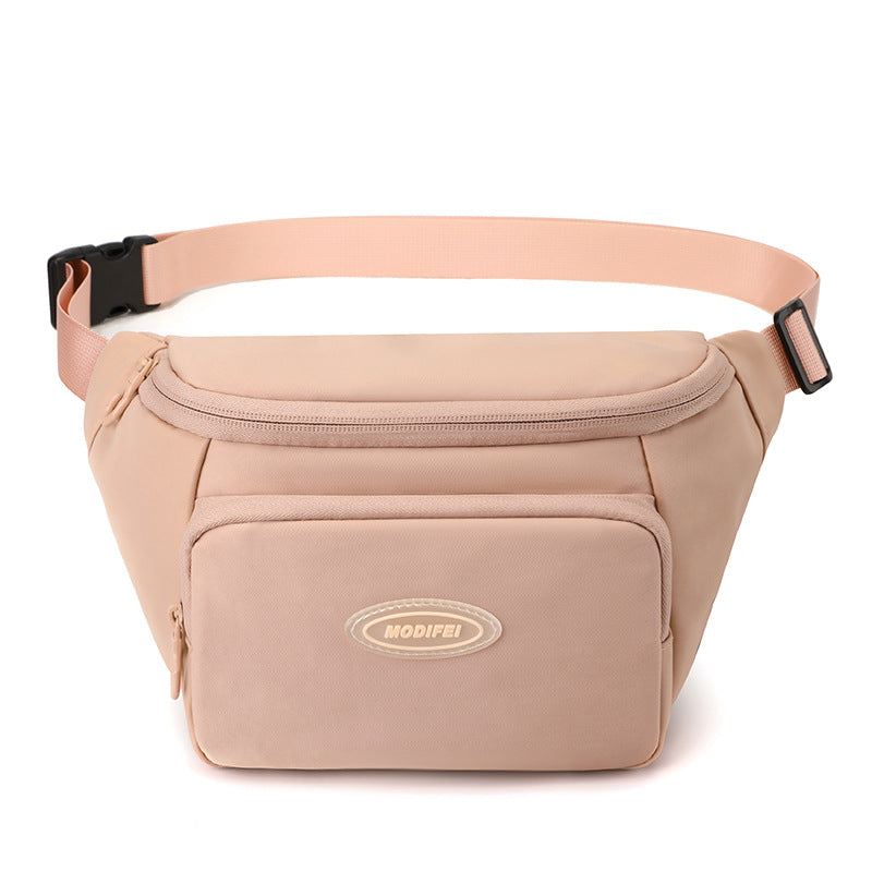 Women's Fashion Nylon Cloth Simple Solid Color Waist Packs