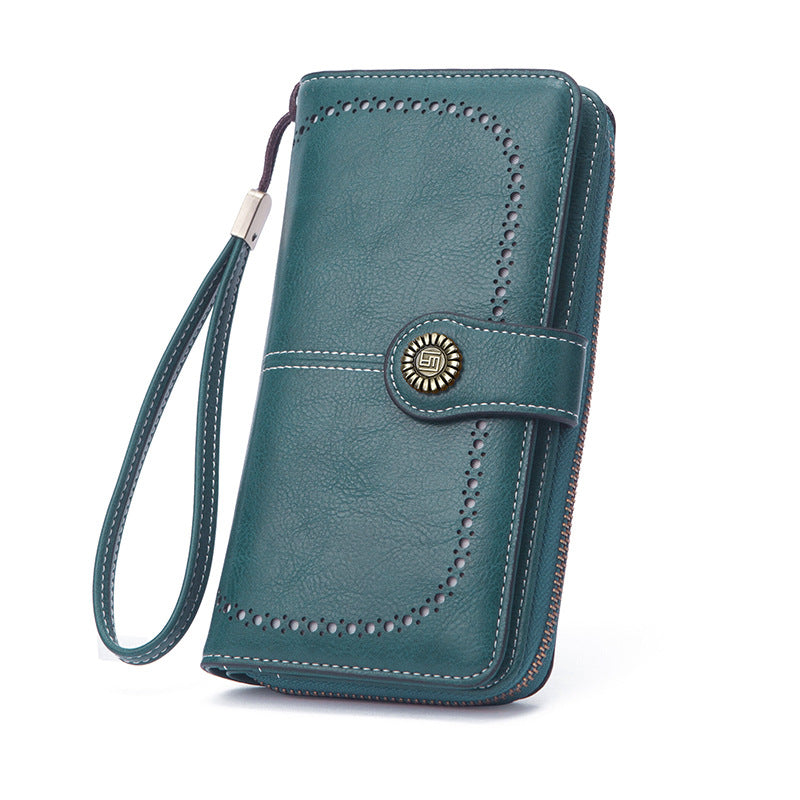 Women's Long Zipper Billfold Leather Fashion Ladies Wallets