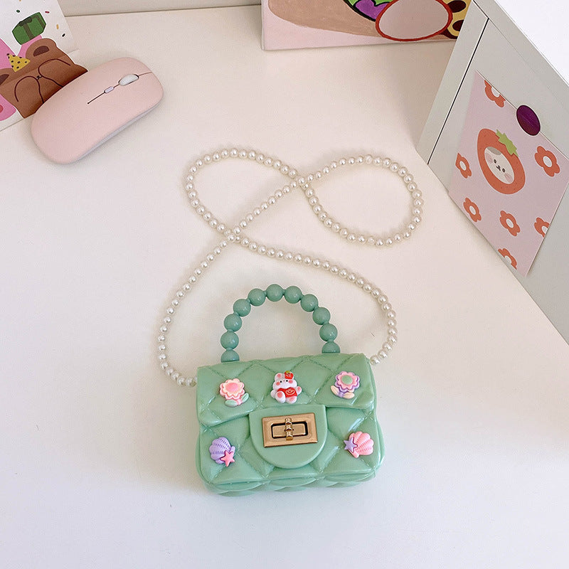 Children's Cute Little Gel Cartoon Mini Pearl Children's Shoulder Bags