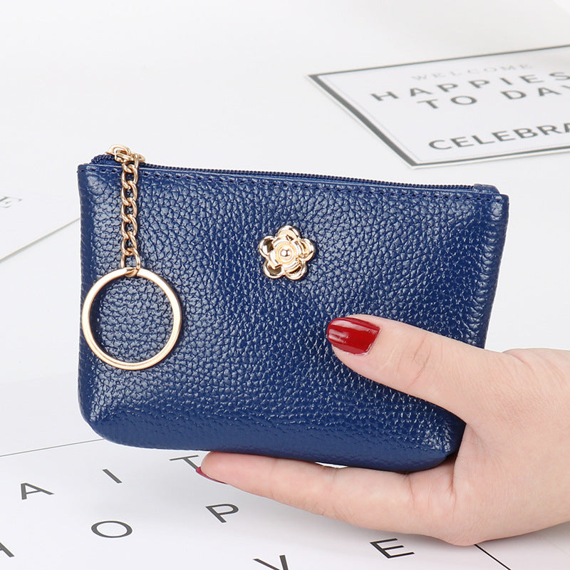 Women's Authentic Leather Tactile Feel Short Korean Coin Purses