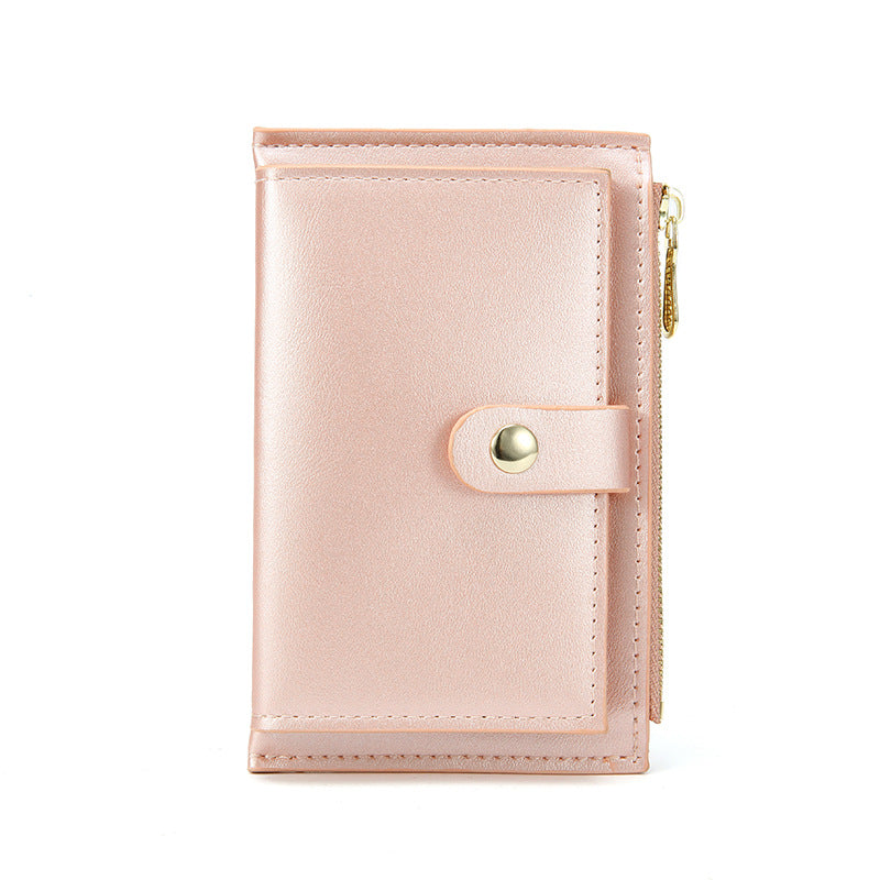 Women's Simple Korean Style Pearl Small Zipper Ladies Wallets