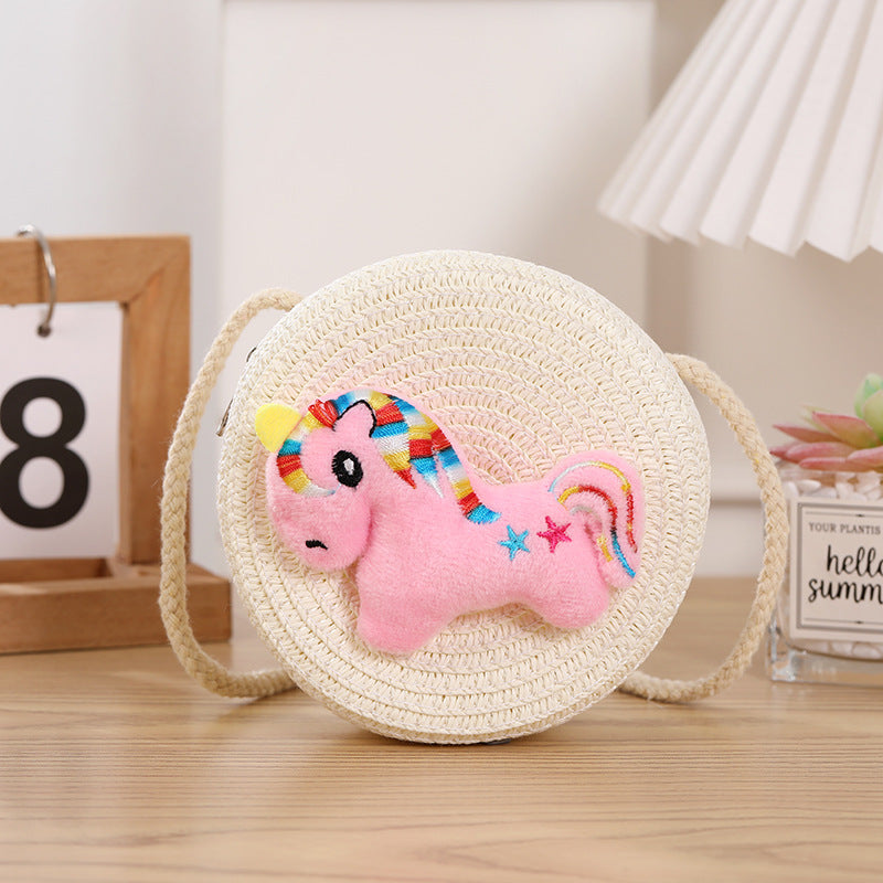 Children's Straw Woven Change Packet Cartoon Cute Children's Coin Purse