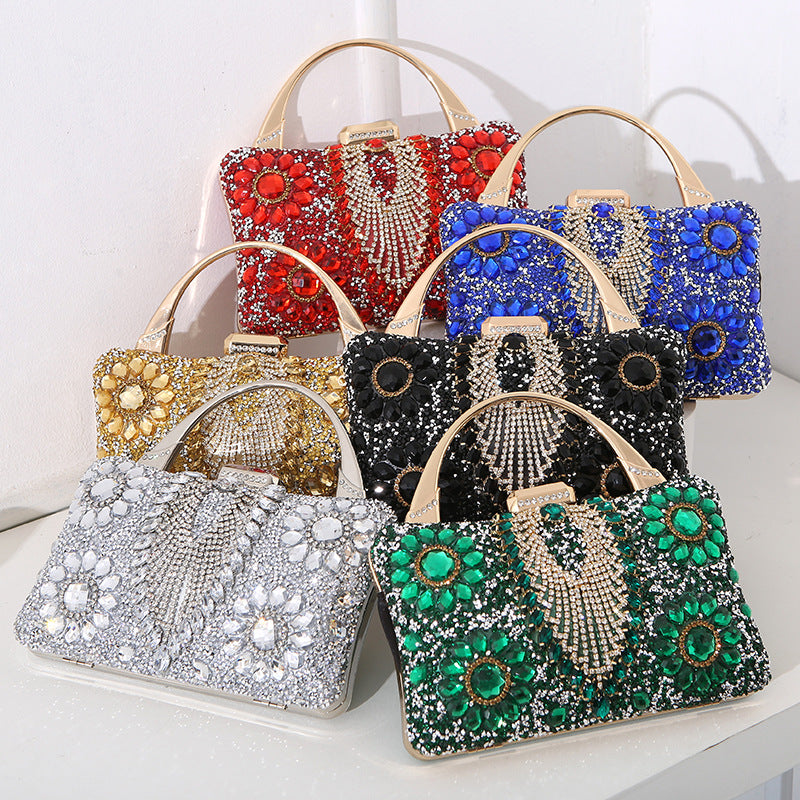 Women's Metal Portable Dinner Diamond Studded Hand Evening Bags