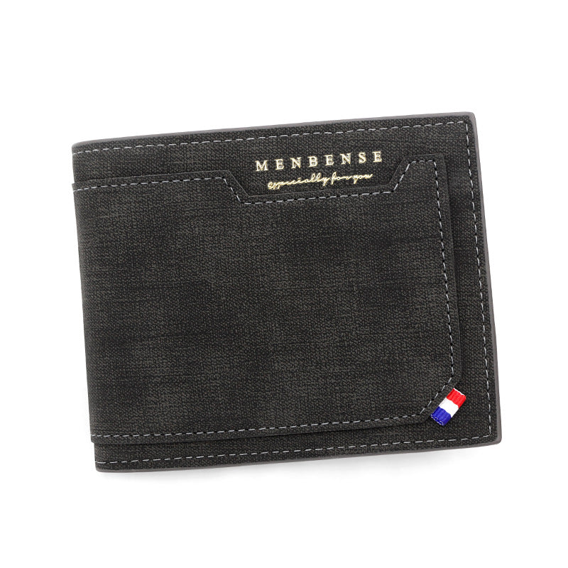 Men's Korean Style Short Frosted Hinge Large Men's Wallets