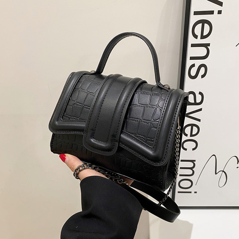 Sacs à bandoulière élégants texturés pour femmes, petits carrés tendance unis