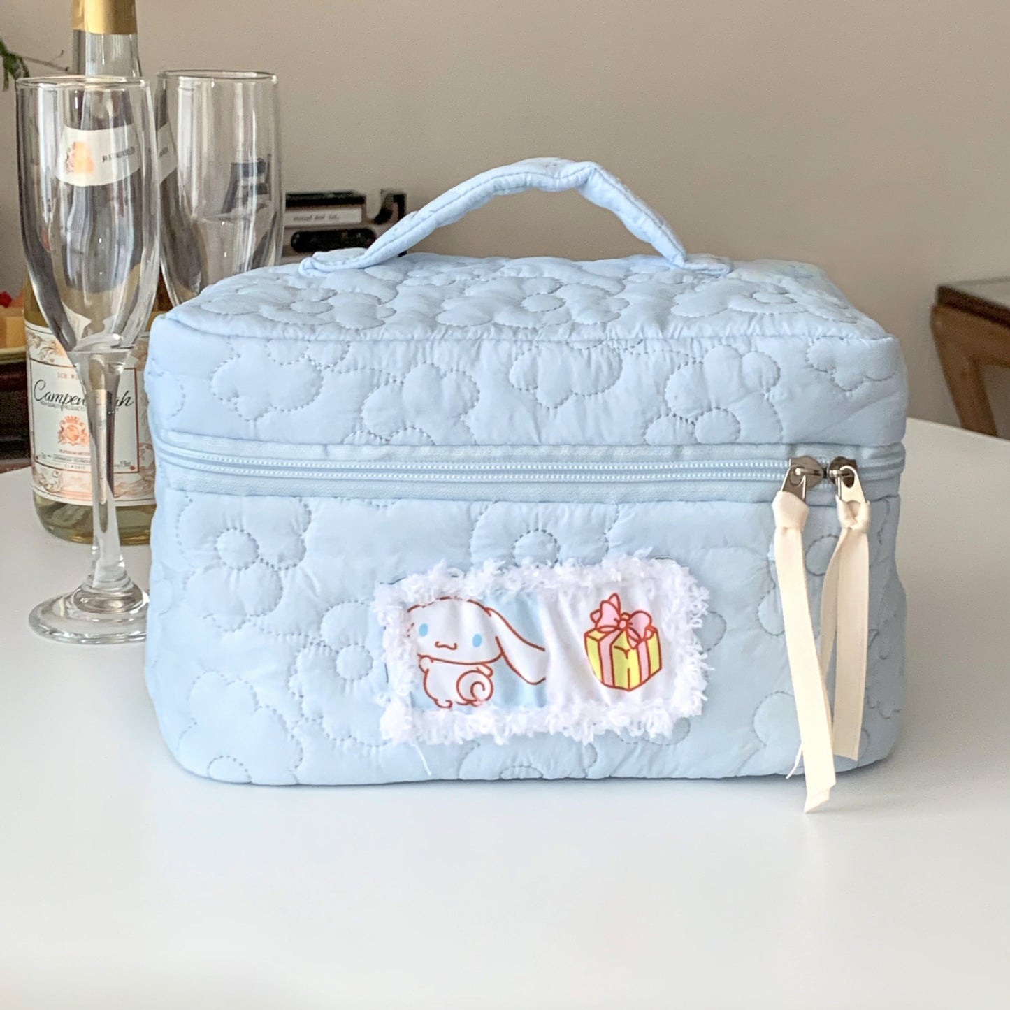 Quilted Patch Storage Portable Large Capacity Cosmetic Bags