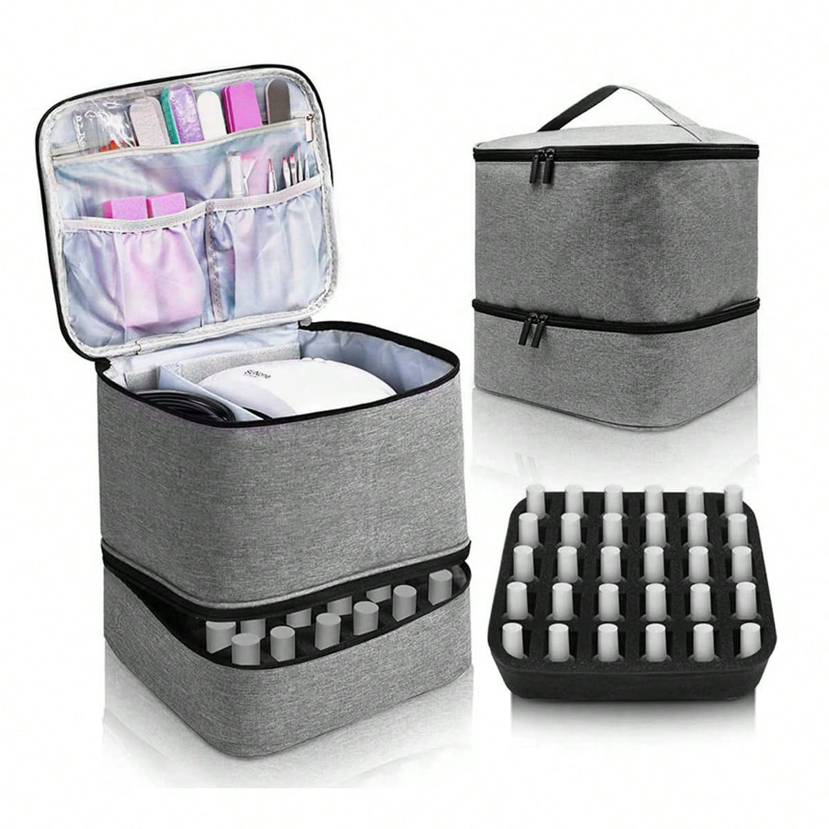 Double Storage Heightened Large Capacity Portable Cosmetic Bags