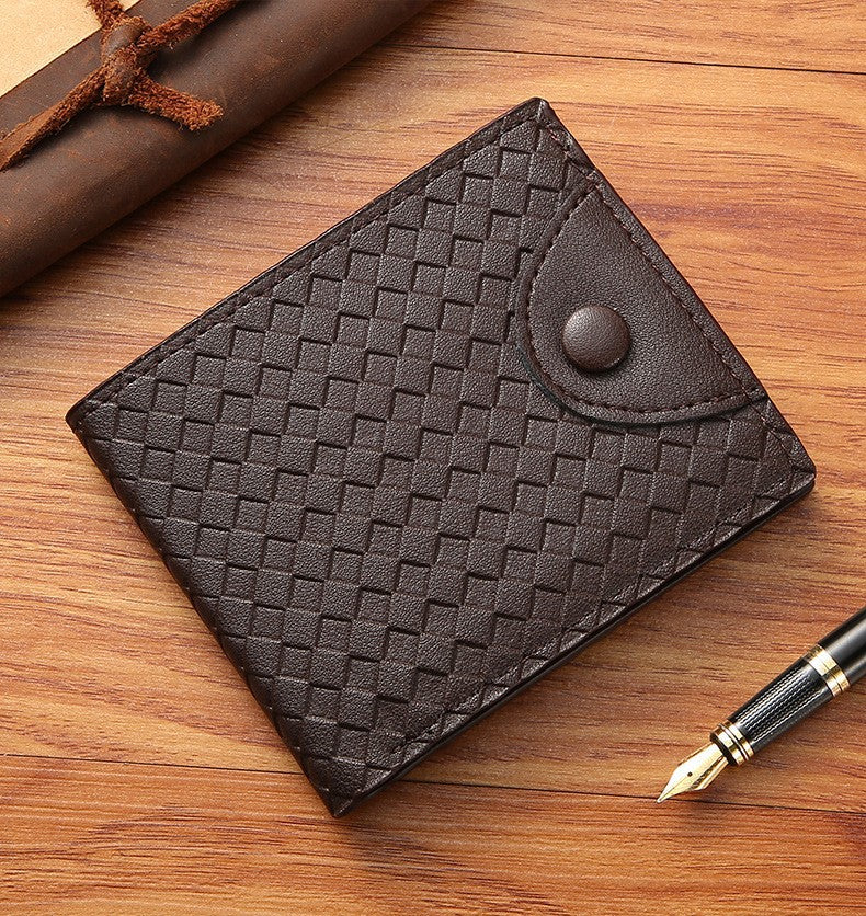 Men's Short Retro Fashion Trendy Woven Pattern Men's Wallets