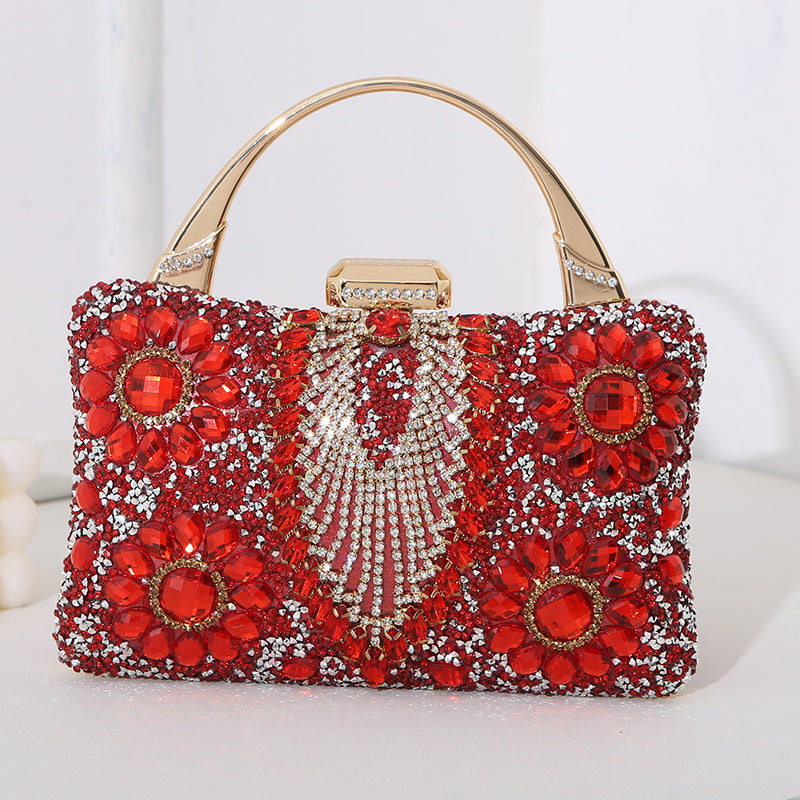 Women's Metal Portable Dinner Diamond Studded Hand Evening Bags