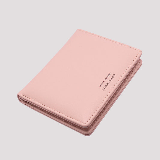 Women's Short Korean Letter Multiple Slots Two-fold Ladies Wallets