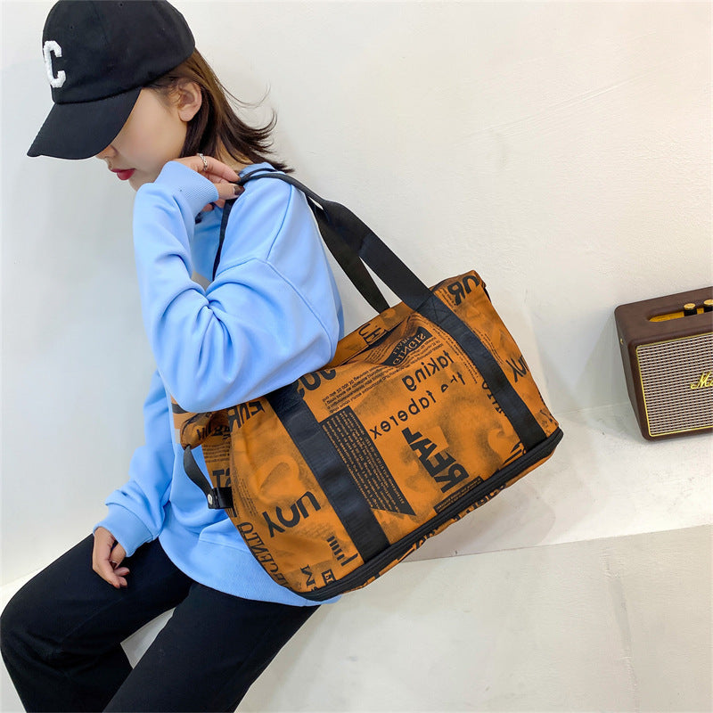 Fashion Trend Retro Alphabet Folding Scalable Travel Bags