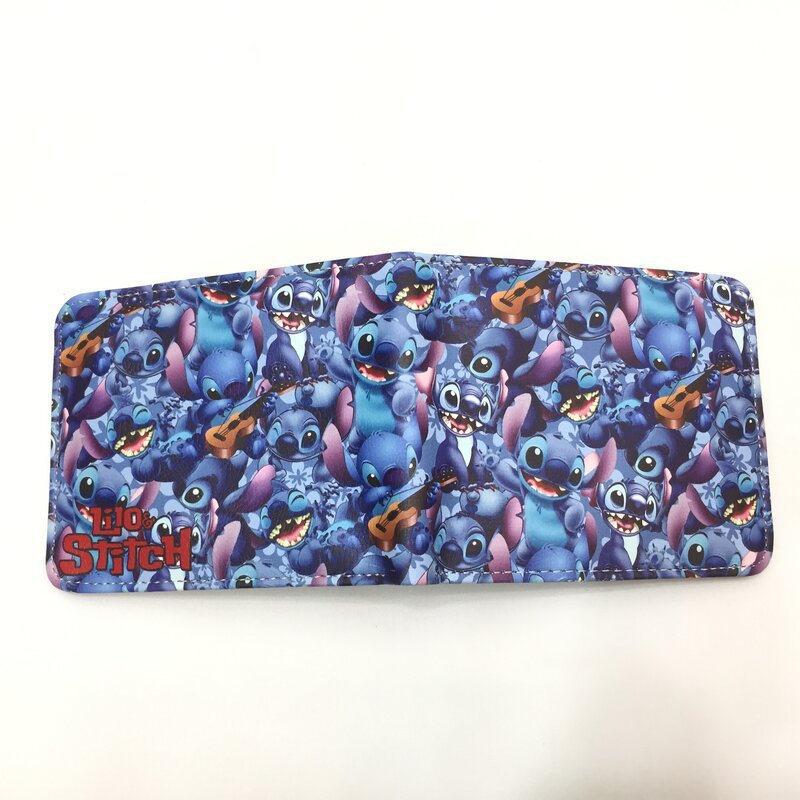 Cute Cartoon Stitch Short Anime Blue Long Coin Purses