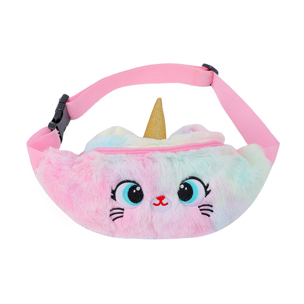 Charming Gift Furry Little Unicorn Cute Children's Waist Packs