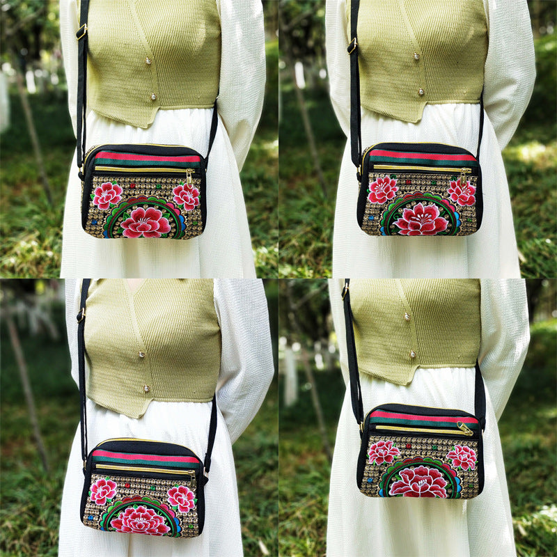 Women's Yunnan National Style Embroidered Canvas Versatile Crossbody Bags