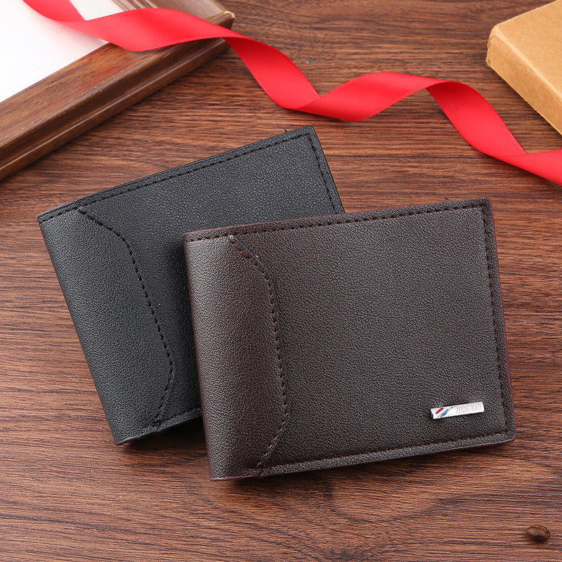 Men's Short Male Youth Fashion Stitching Thin Men's Wallets