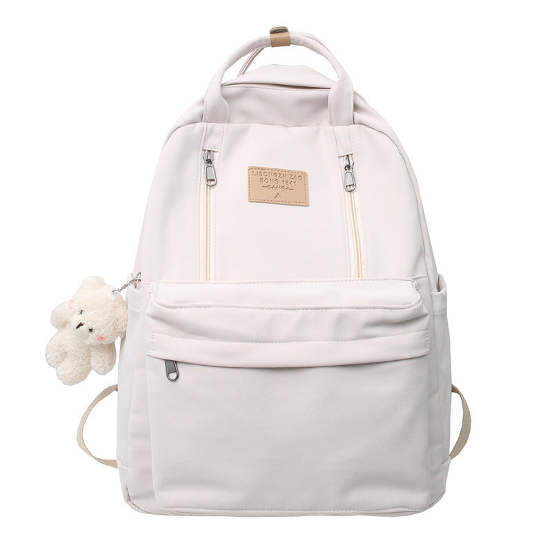 College Simple White High Junior Large Backpacks