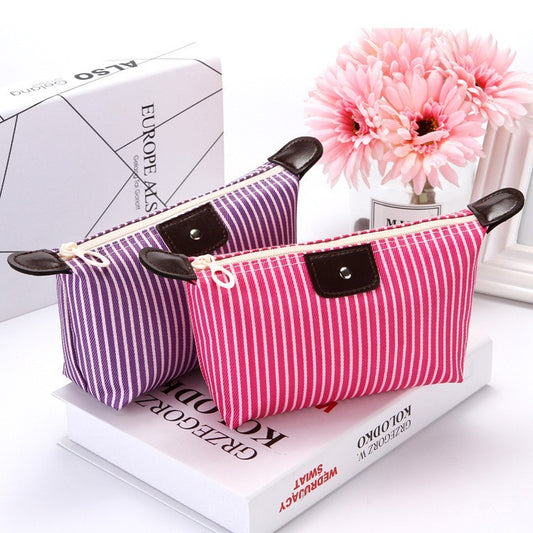 Korean Style Striped Dumplings Dumpling Making Folding Cosmetic Bags