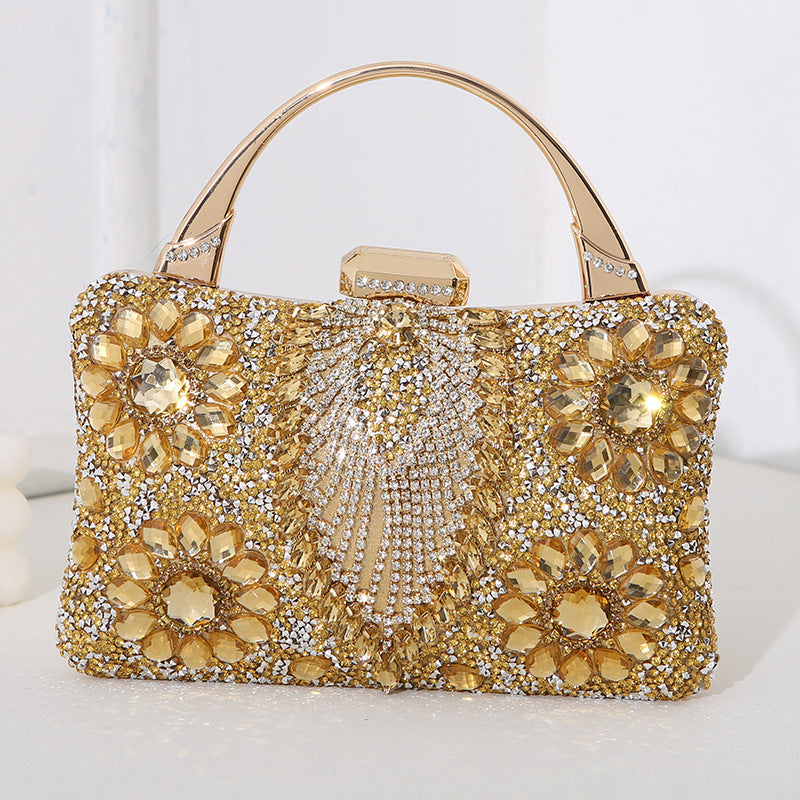 Women's Metal Portable Dinner Diamond Studded Hand Evening Bags