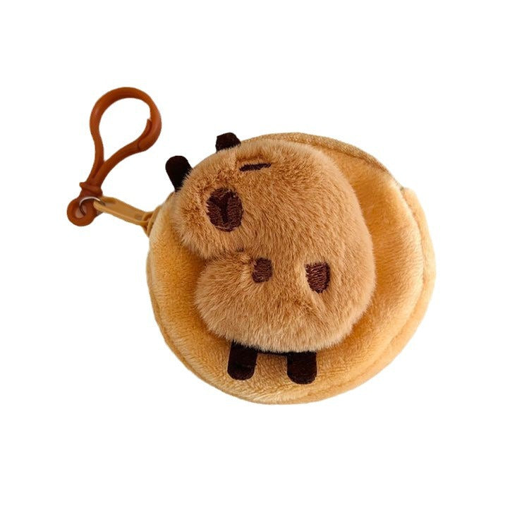 Dessin animé Capra Capybara peluche Mini casque porte-monnaie