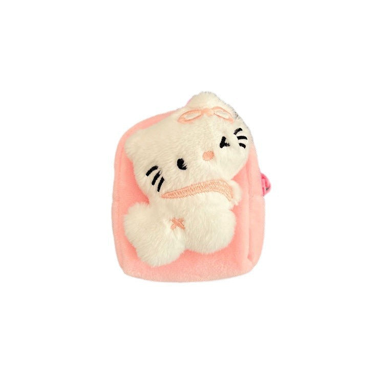 Peluche chat mignon petit rangement dessin animé sacs à main pour adolescents