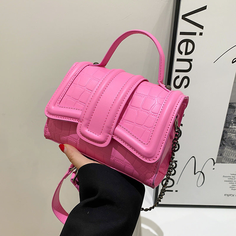 Sacs à bandoulière élégants texturés pour femmes, petits carrés tendance unis