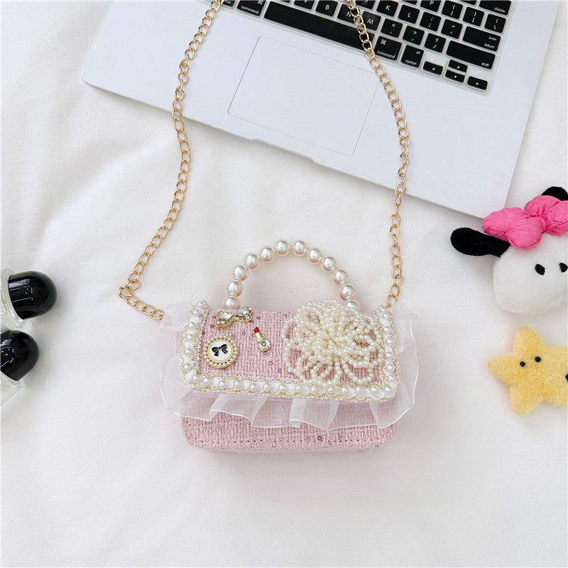 Mode pour enfants perle mignonne princesse Style classique sacs à bandoulière pour enfants