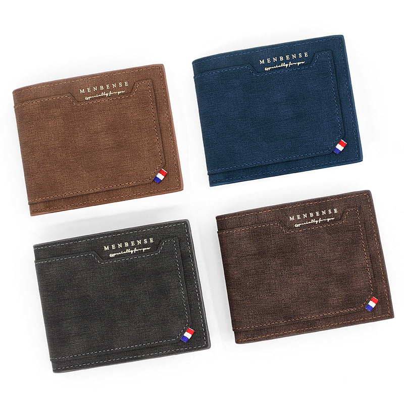 Men's Korean Style Short Frosted Hinge Large Men's Wallets