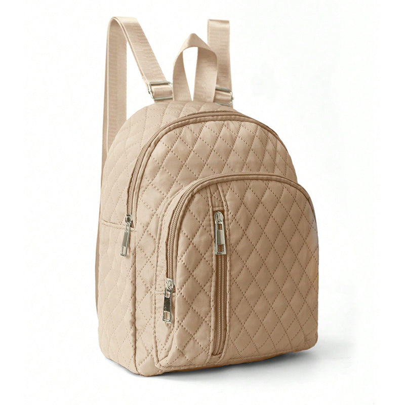 Minimalist Fashion Basic Commuter Quilted Solid Backpacks