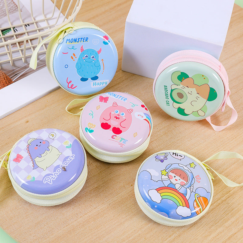 Children's Creative Cute Tinplate Cartoon Change Headset Bags