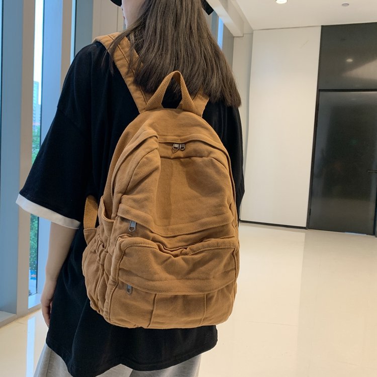 Women's Retro Large Capacity Simple High Korean Backpacks