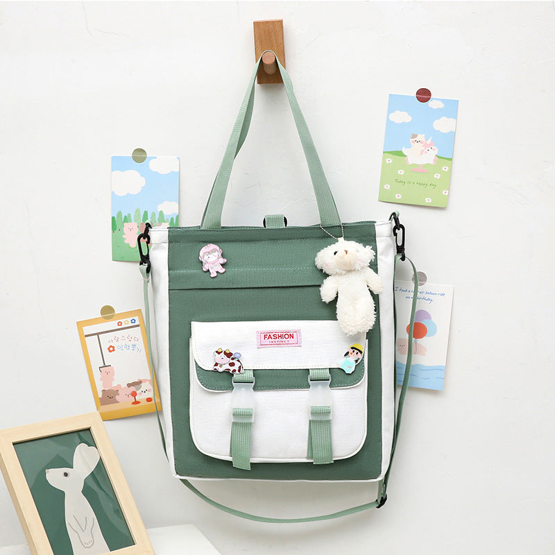 Canvas Tuition Boys Hand Primary Waterproof Elementary School Students' Schoolbags