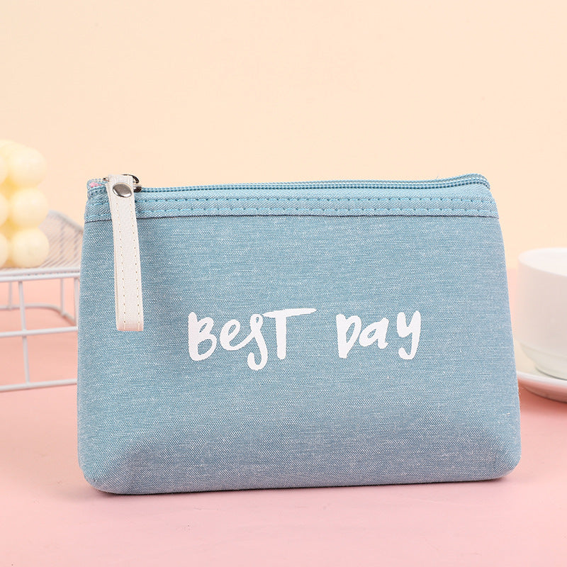 Women's Waterproof Canvas Printing Portable Small Size Cosmetic Bags