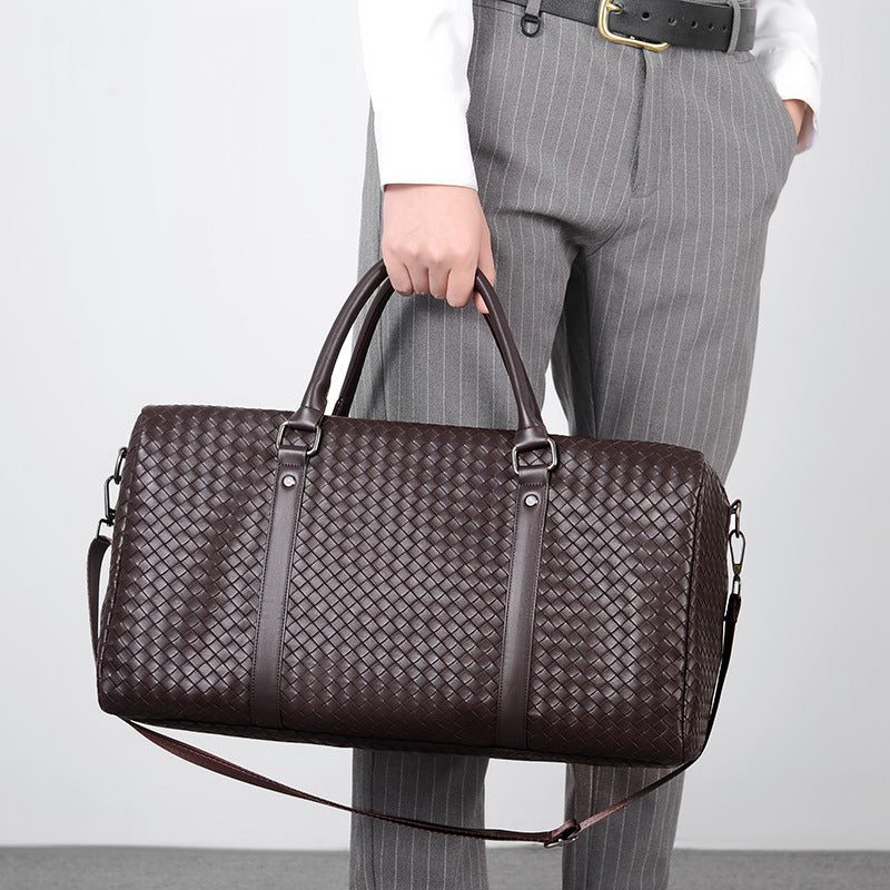 Men's Thick Woven Portable Large Capacity Business Travel Bags