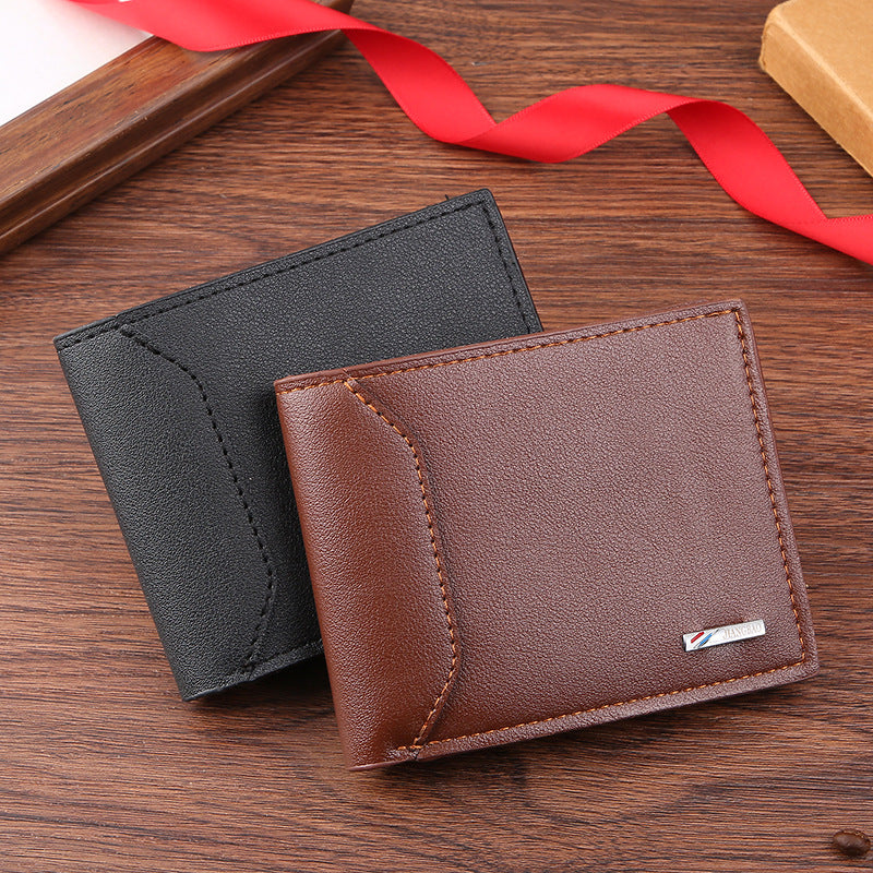 Men's Short Male Youth Fashion Stitching Thin Men's Wallets