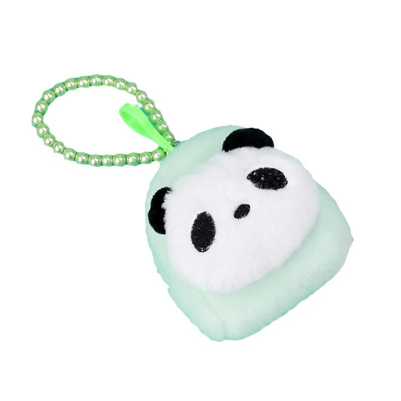 Cartoon Plush Panda Mini Storage Bead Necklace Coin Purses