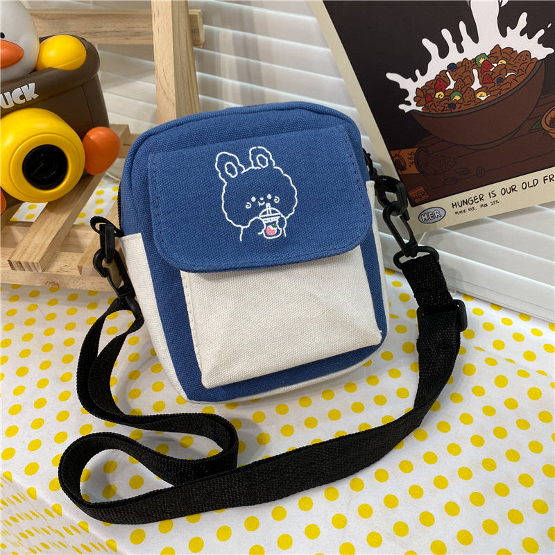 Canvas Small Female Summer Korean Style Cute Crossbody Bags